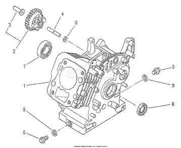 Cylinder Block Diagram and Parts List for 1959-0  Briggs and Stratton Generator